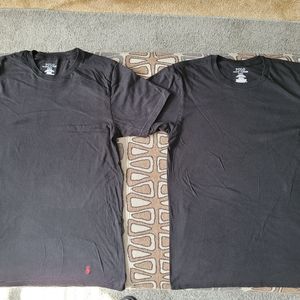 2 Polo Ralph Lauren Black TShirt Undershirt - Small